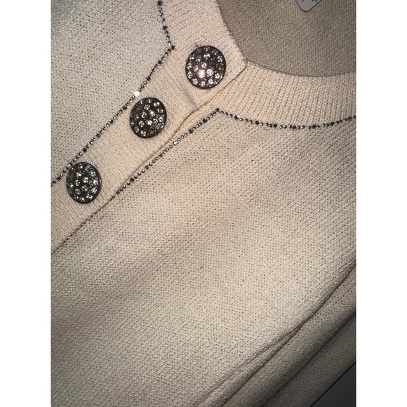 St. John Vintage Cream Cardigan Sweater - Picture 5 of 10